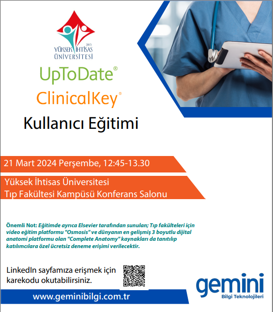 UpToDate ve ClinicalKey Kullanıcı Eğitimi