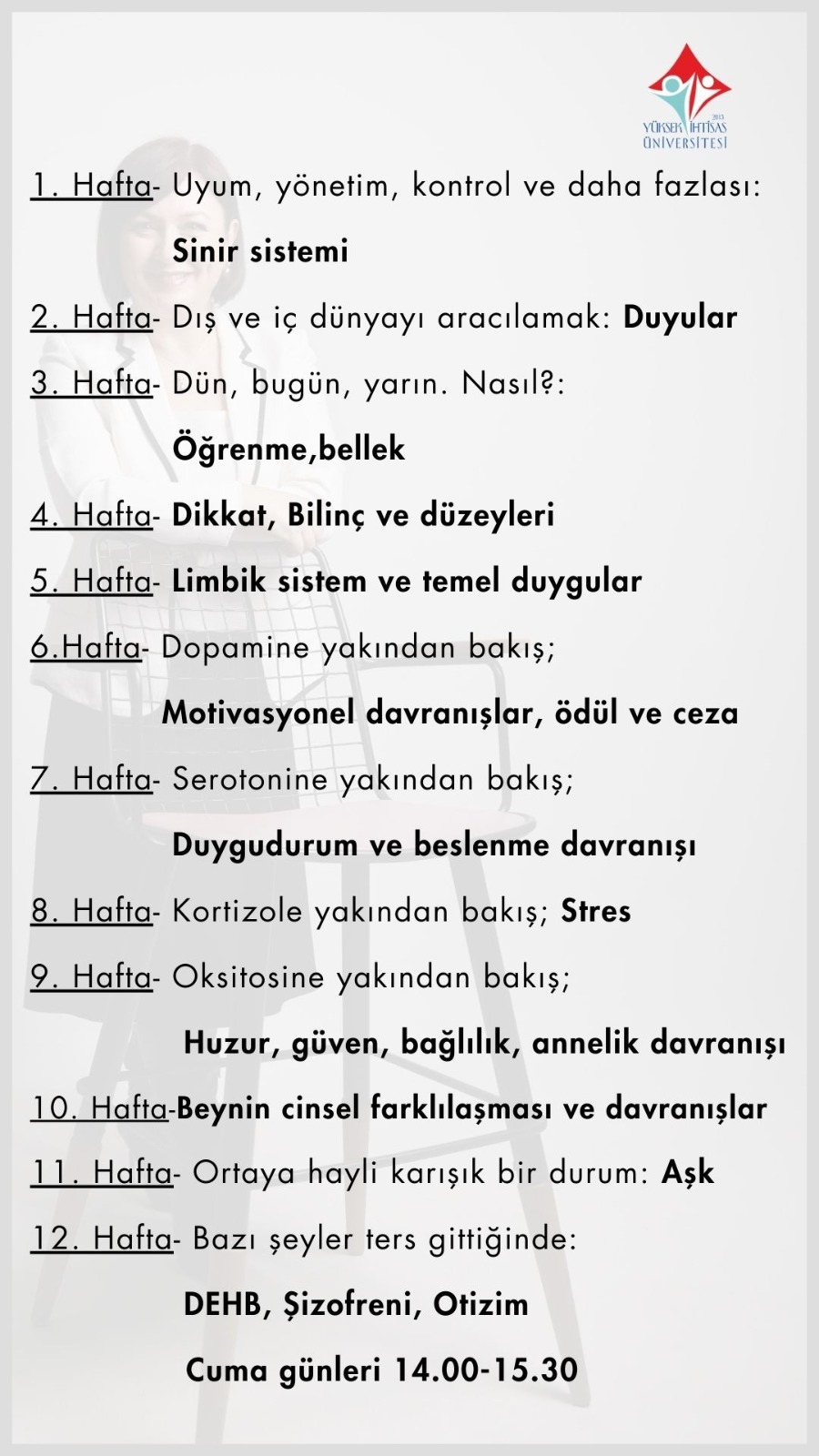 Bu Hafta Açık Ders Konumuz: Dış ve İç Dünyayı Aracılamak: Duyular