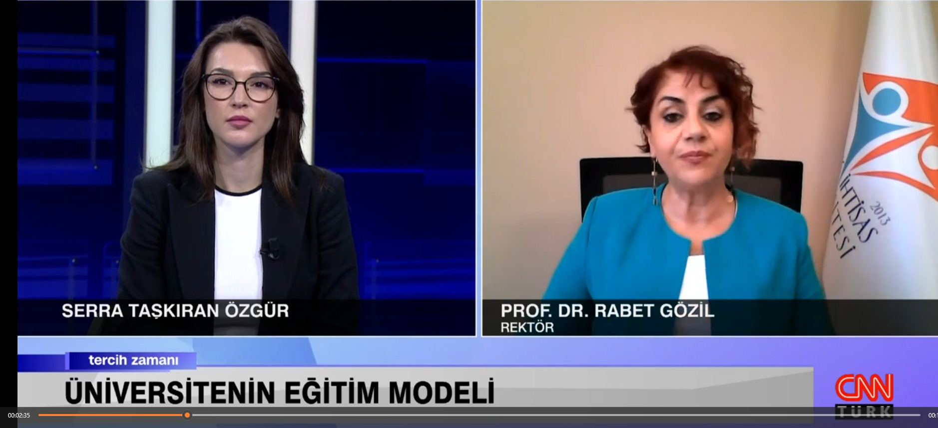 Rektörümüz Prof. Dr. Rabet GÖZİL CNN Türk de Yayınlanan Tercih Zamanı Programına Konuk Oldu.