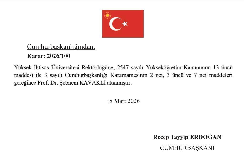 Prof. Dr. Şebnem KAVAKLI, Üniversitemiz Rektörlük Görevine Atandı