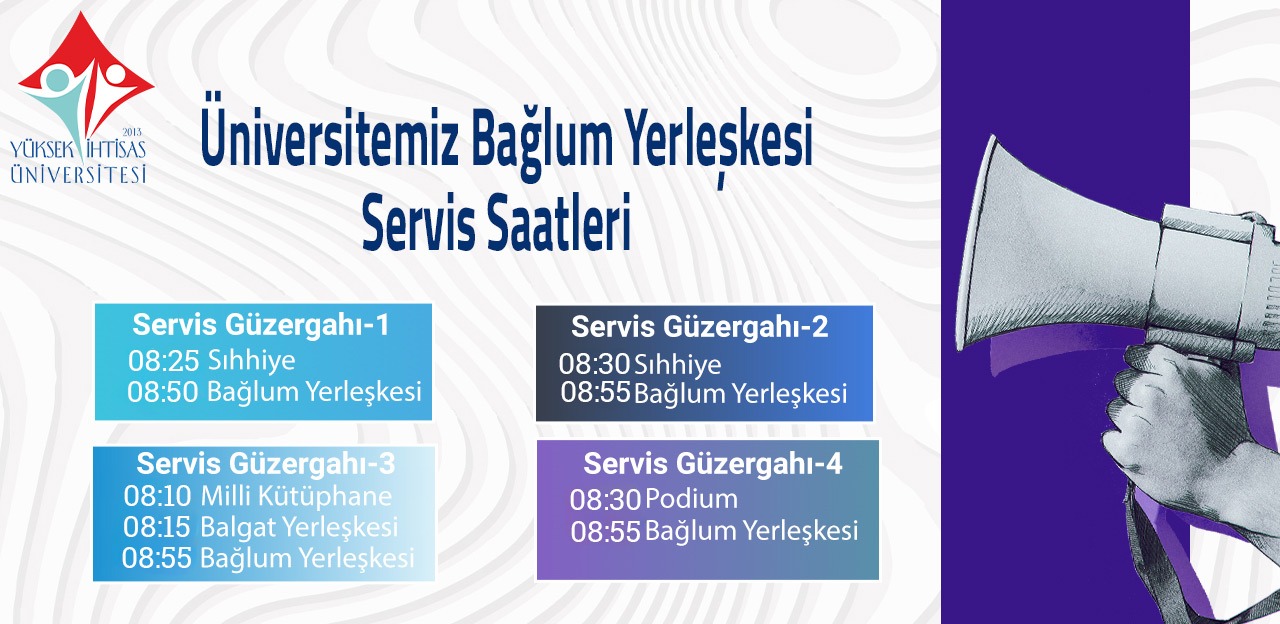 Üniversitemiz Bağlum Yerleşkesi Servis Saatleri