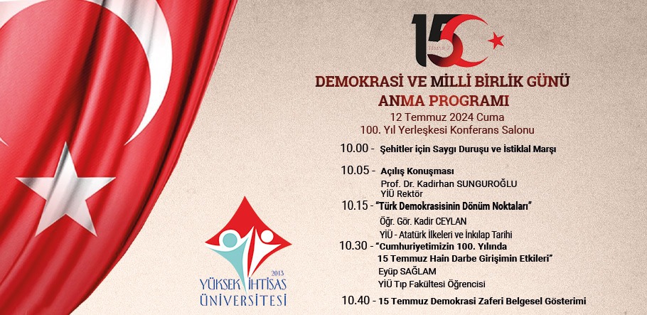 15 Temmuz Demokrasi ve Milli Birlik Günü Anma Programı
